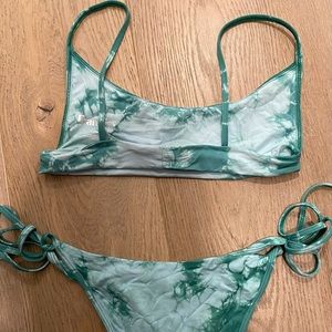 Tye dye 2 piece bikini tie bottoms medium coverage